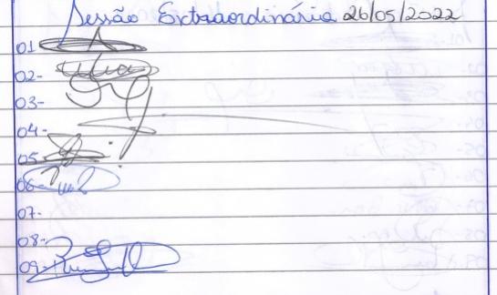 Lista de Presença dos vereadores 26 maio